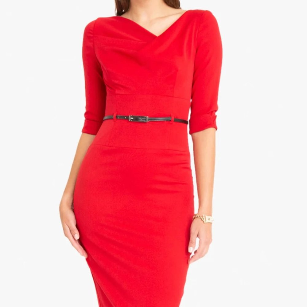 Black Halo Jackie O Dress - Red - Size 10
